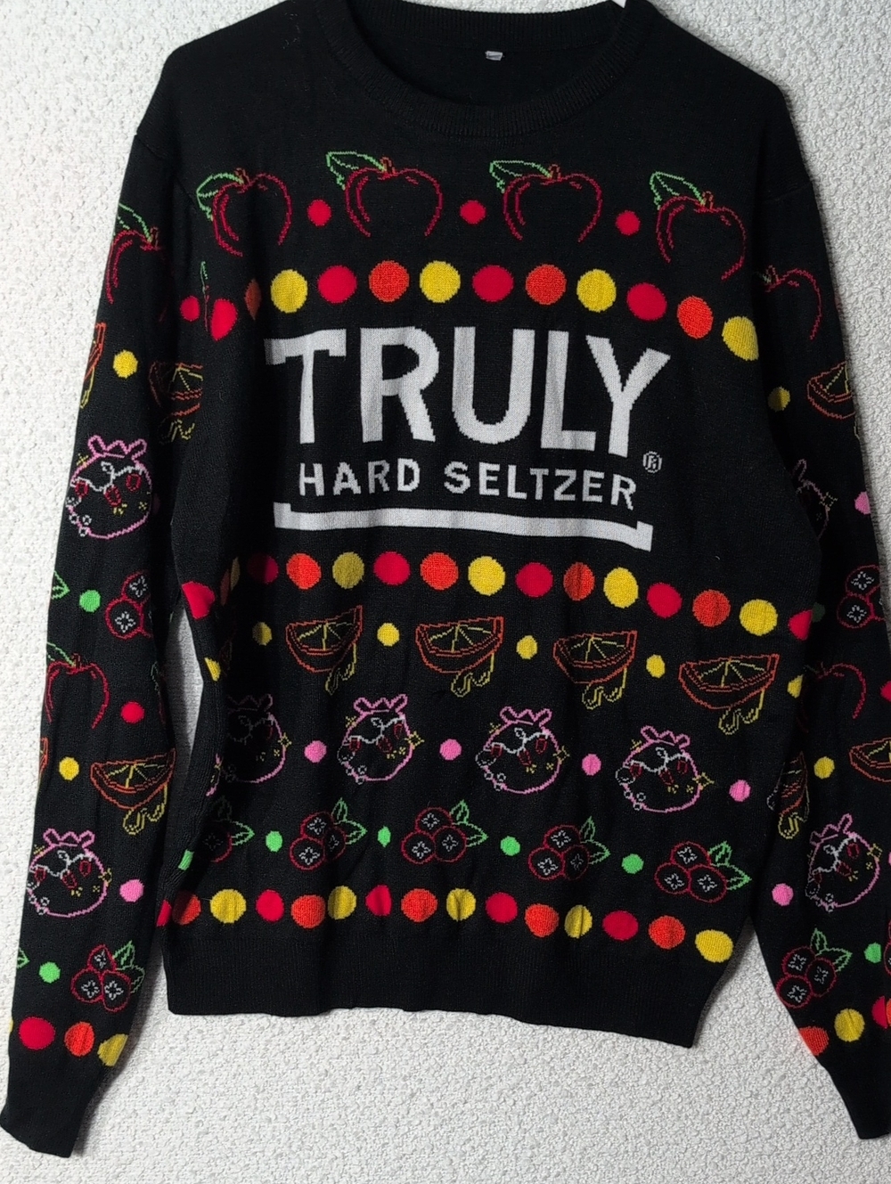 TRULY Hard Seltzer Black Logo Crewneck Sweater XL